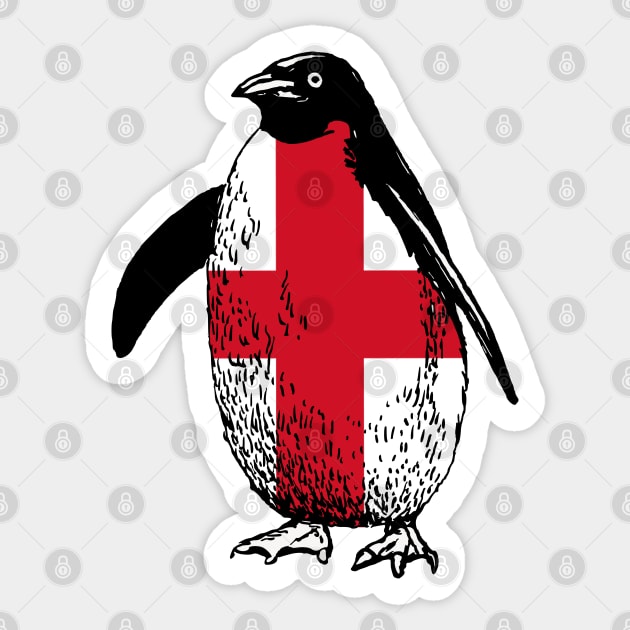 England Penguin Flag of England | Vintage Penguin Supporting England Sticker by Mochabonk